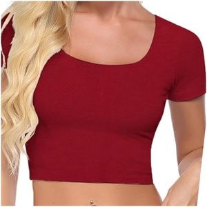 Red Lingerie Crop Top; XXL